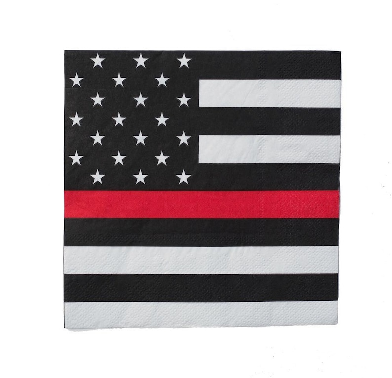 Thin Red Line Firefighter Party Luncheon Napkins