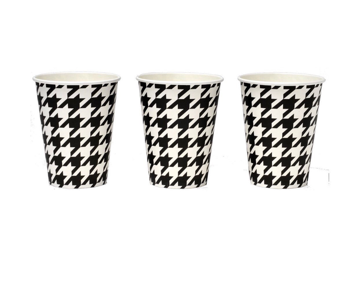 Black and White Houndstooth 12 Oz. Cups Football Party | Etsy