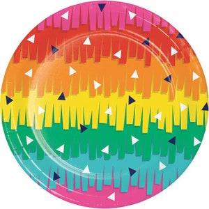 Fiesta Fun Dessert Plates, Set of 8, Fiesta Party, Fiesta Birthday