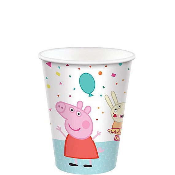 Peppa Pig 9 oz. Paper Cups, Set of 8, Pig Party Decor, Peppa Pig Birthday