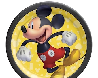 Mickey Mouse 7” Dessert Plates, Set of 8, Mickey Mouse Birthday, Mickey Mouse Baby Shower