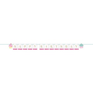 Bakery Sweets Happy Birthday Banner Cupcake Banner, Measures 96”, Bakery Party
