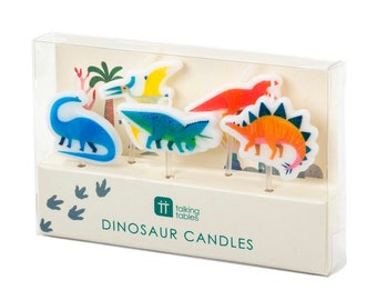 Dinosaur Birthday Candles, Set of 5, Dinosaur Party
