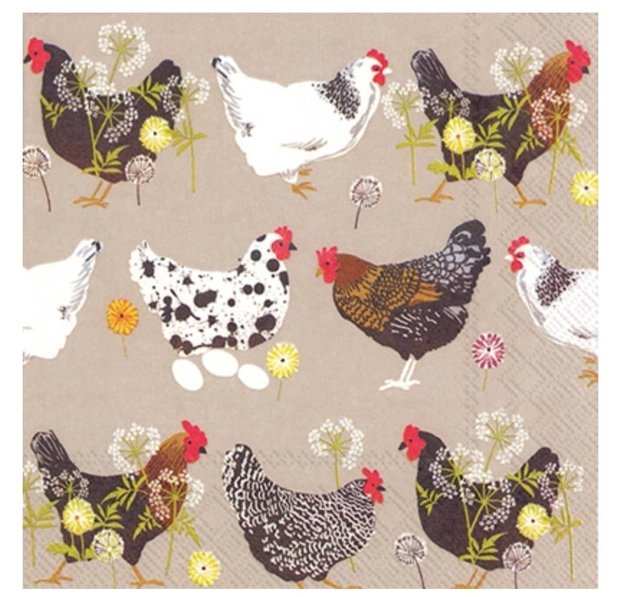 Hens Luncheon Napkins Chicken Napkins Farm Party Barnyard Etsy