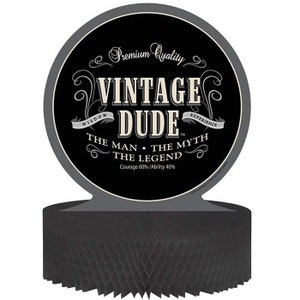 Vintage Dude Party Centerpiece 12”x9”, 1Count, Vintage Dude Birthday, Vintage Dude