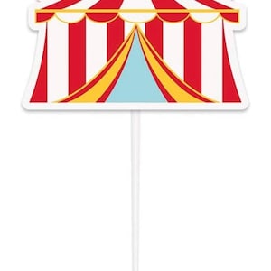 Circus Tent Cake Topper, 8.75 in x 4 in., Circus Carnival Party, 1 count image 1