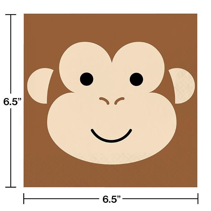 Monkey Fun Large Napkins, 20 Pack