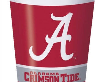 University of Alabama Plastic Cups, 20 ounce, 8 Cups Per Package, Graduation Party or Football Tailgate.