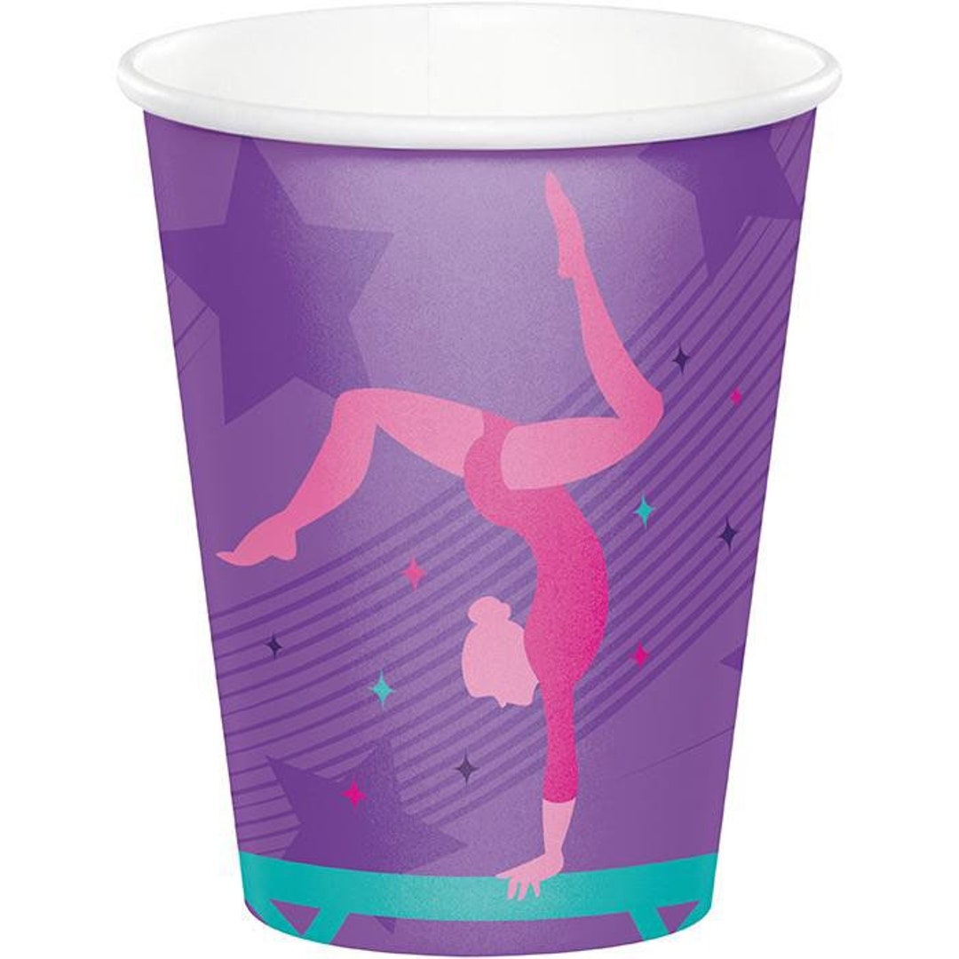 Gymnastics 9oz. Cups Set of 8 Gymnastics Party Gymnastics Etsy