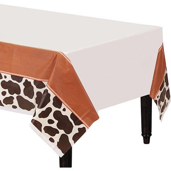 Yeehaw Western Table Cover 54in x 102in Plastic Table Cover, Cowboy or Cowgirl Party