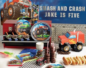 24pcs Monster Truck Big Cars Party Favors Pailles En Plastique