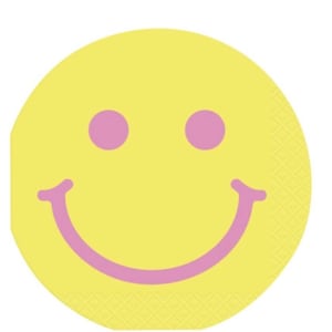 Groovy Smiley Face Shaped Beverage Napkins , 16 Count