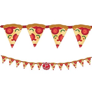 Pizza Party Birthday Banner Kit, 10 feet long