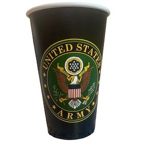 Army Party 16 oz. Cups, Set of 8, Army Party, Army Retirement , Army Theme Birthday Party