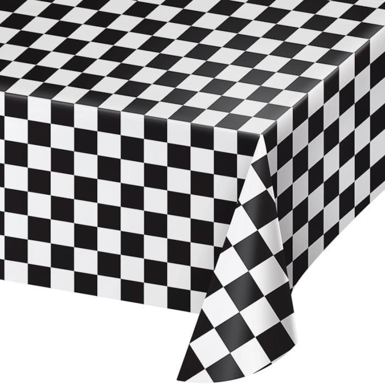 Black and White Check Table Cover 54 X 108 Racing Party Etsy