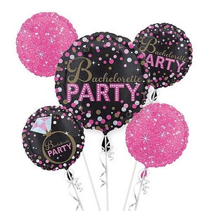 CLOSEOUT!! 50% OFF Bachelorette Party Balloon Bouquet 5pc - Sassy Bride, Bachelorette Party Balloons