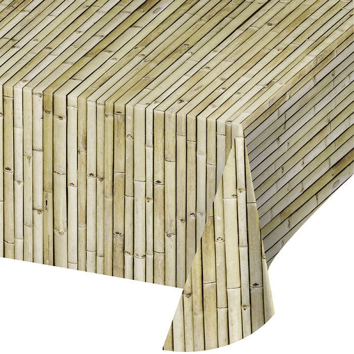 Bamboo Plastic Table Cover 54 x 108 Summer Birthday Party Luau Party Bridal Shower Decor