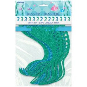 Mermaid Tail Glitter Banner, 9 feet long, Mermaid Party