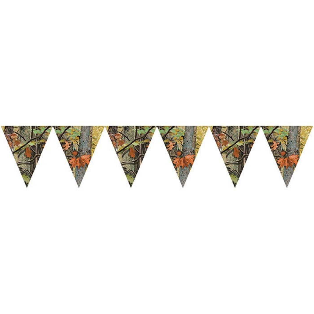 Hunting Camo Pennant Flag Banner, Measures 10 Feet, Hunting Party - Etsy