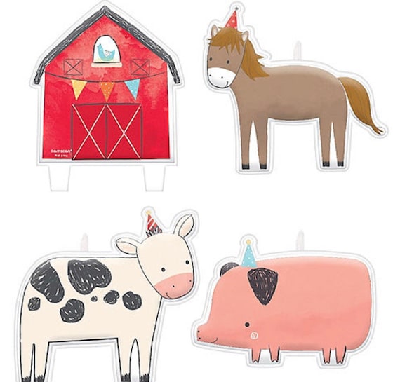 Friendly Farm Birthday Candles 4ct Barnyard Candles Barnyard Etsy 日本