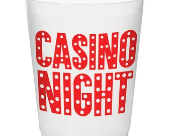 Casino Night Plastic Cups, Set of 8, Card Night Party
