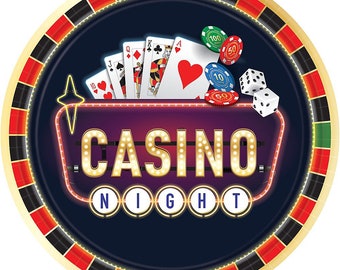 Roll the Dice Casino Dinner Plates 8ct, 10.5”, Casino Night Party