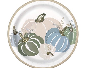 Modern Pastel Thanksgiving Paper 9” Plates, 8ct, Thanksgiving Table