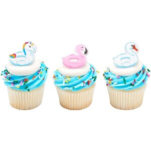 Pool Floats Cupcake Rings, Set of 12, Pool Party, Pool Float Party Decor