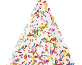 Confetti Sprinkles Party Hats, Set of 8, Ice Cream or Donut Party, Sprinkles Birthday