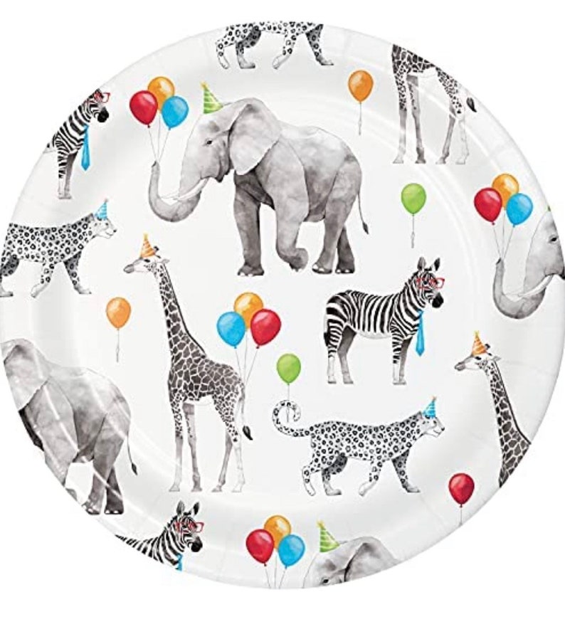Party Animals Dessert Plates 8 ct 7 Safari Birthday Party