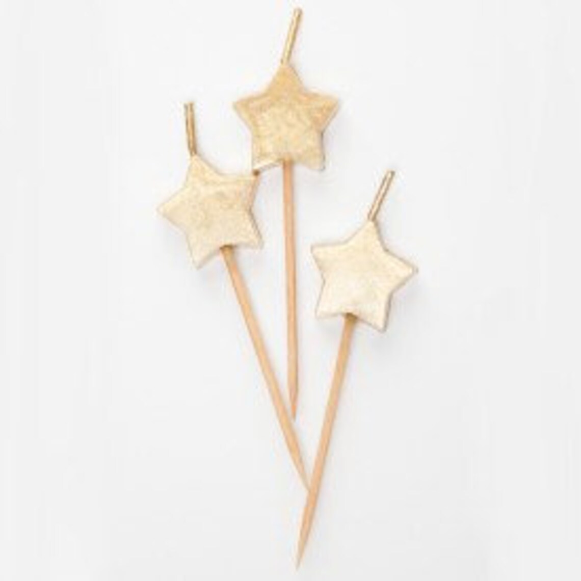 Gold Star Birthday Candles Set of 6 Birthday Candles Etsy