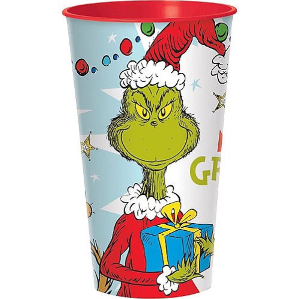 Christmas Grinch 32 oz. Plastic Cup, Sold Individually, Dr. Seuss Grinch Party, Merry Whatever