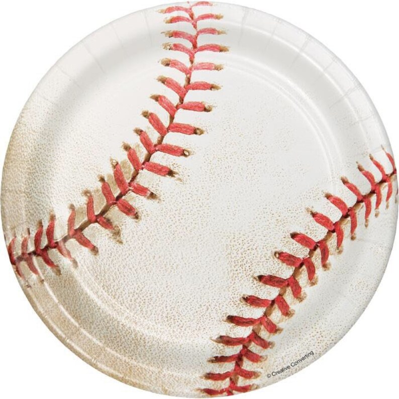Baseball Dessert Plates Set of 8 Baseball Party Baseball Themed Party Sports Party