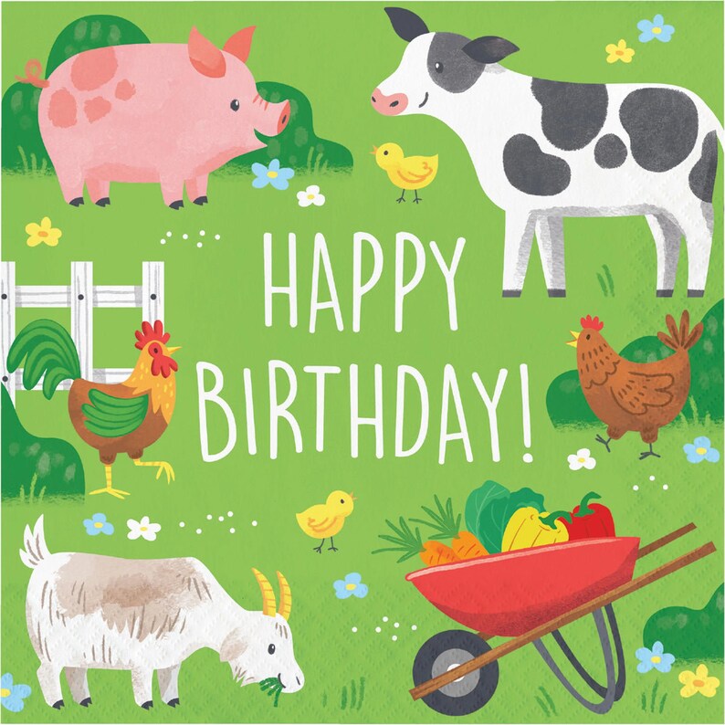 TackyNutPartyStore Farm Animals Napkins - Thumbnail 2