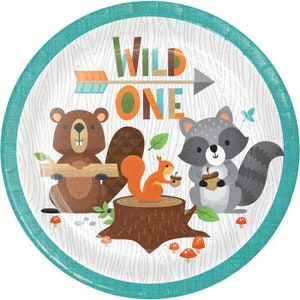 CLOSEOUT!! 50% OFF Wild One Woodland Dessert Plates 8 Count, Wild One Theme, Wild One Birthday