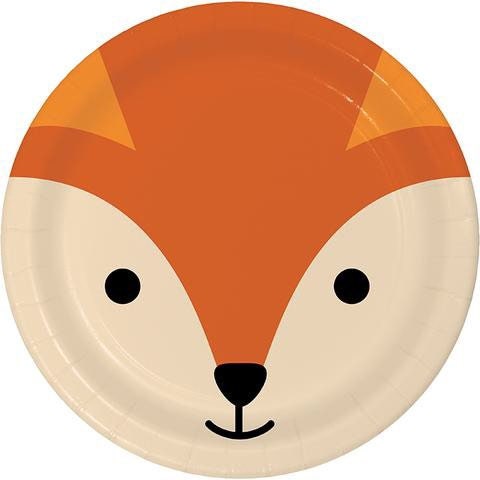 Fox Animal Face Dessert Plates Set of 8 Forest Animal Baby Shower Woodland Birthday