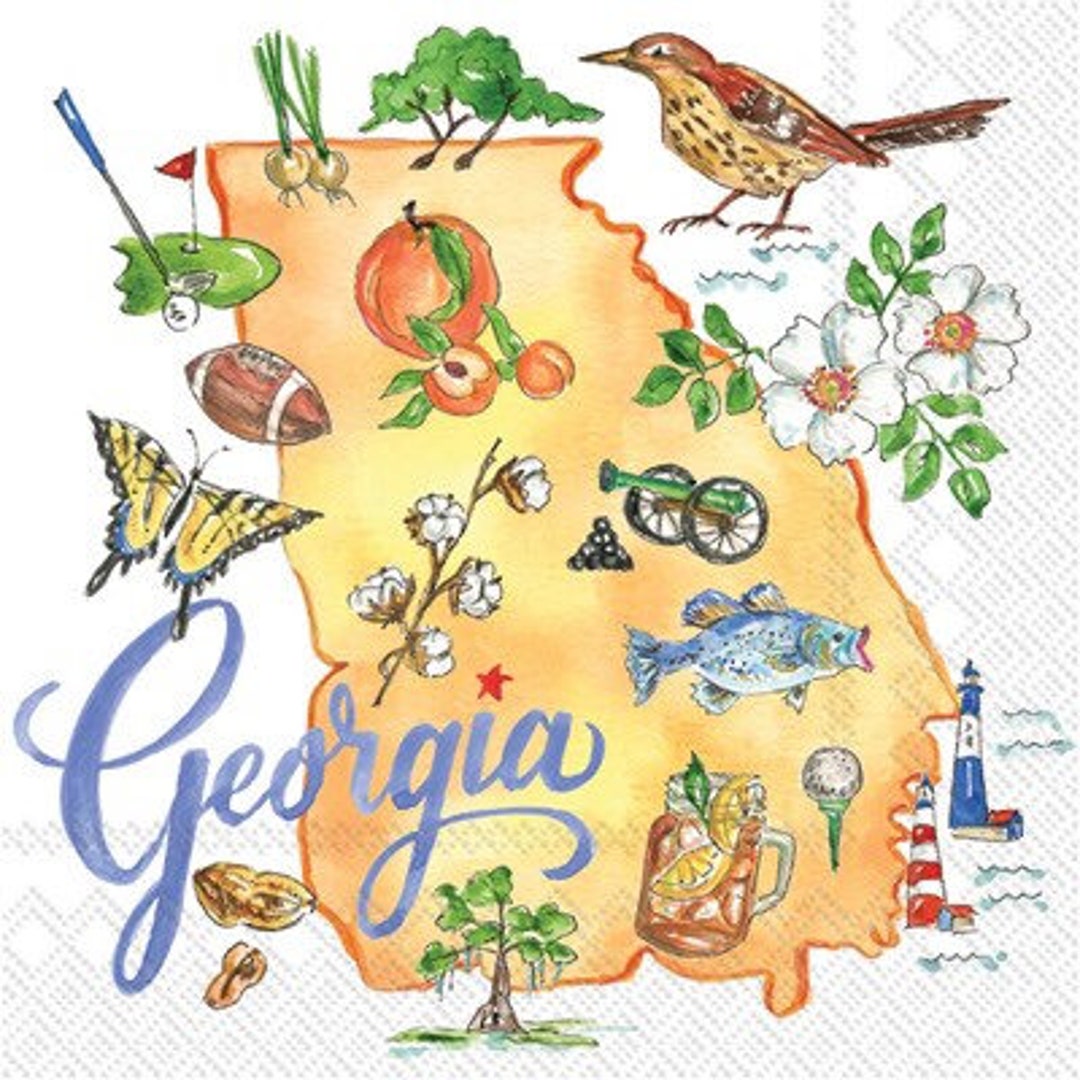 Cocktail Napkins, Set of 20, State Napkins Etsy