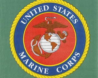 US Marines Luncheon Napkins,  Set of 16, Marines Party, Marines Retirement, Marines Theme Birthday Party