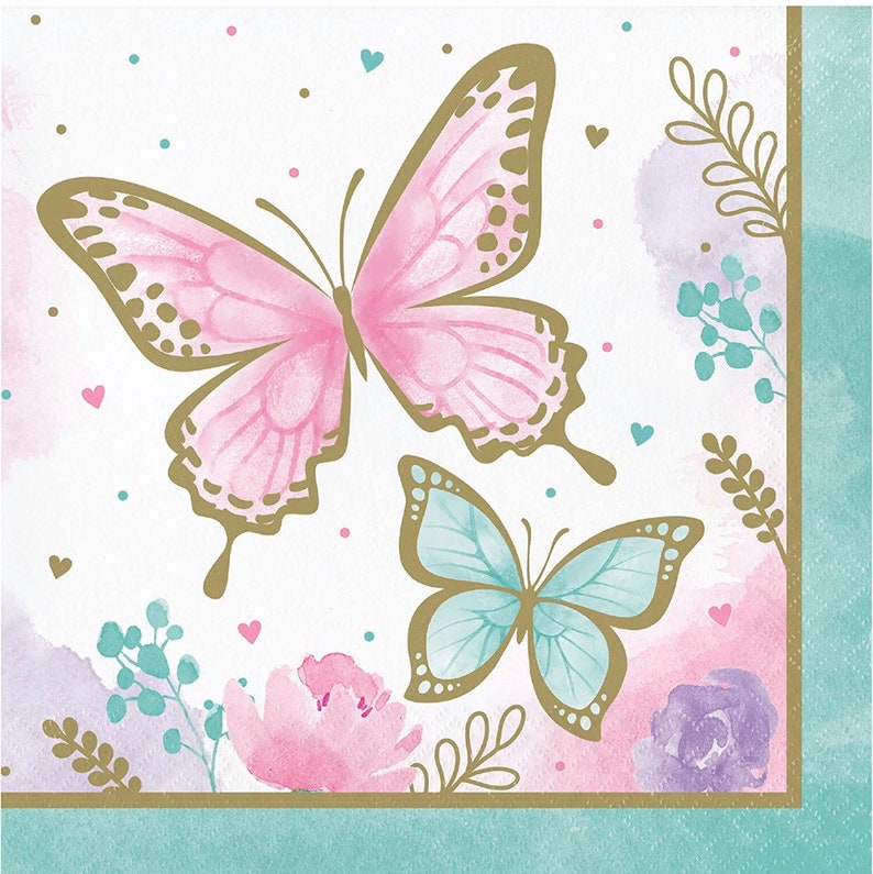 TackyNutPartyStore Butterfly Shimmer Napkins - Thumbnail 2