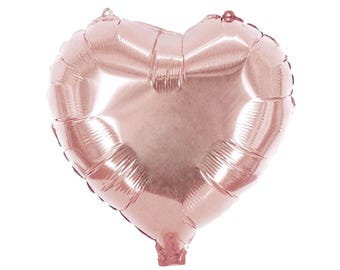 Heart Rose Gold 18” Balloon, Valentine Party Balloons