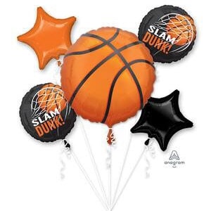 Basketball Nothin’ But Net Balloon Bouquet, Set of 5 balloons, Basketball Party, Basketball Themed Party, Sports Party