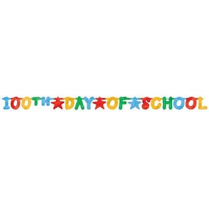 100th Day of School Foil Letter Banner, 9 feet long, 100th Day Celebration