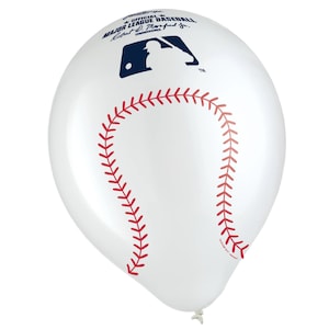 Baseball Latex Balloons 6 Pack, Baseball Balloons, 12”