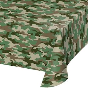 Camo Plastic Table Cover, 54” x 108”, Hunting Party