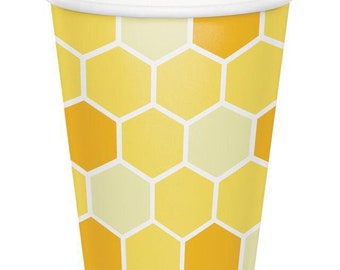 Bumblebee Baby 9 oz. Cups, Set of 8, Sweet as can Bee, Happy Bee-Day