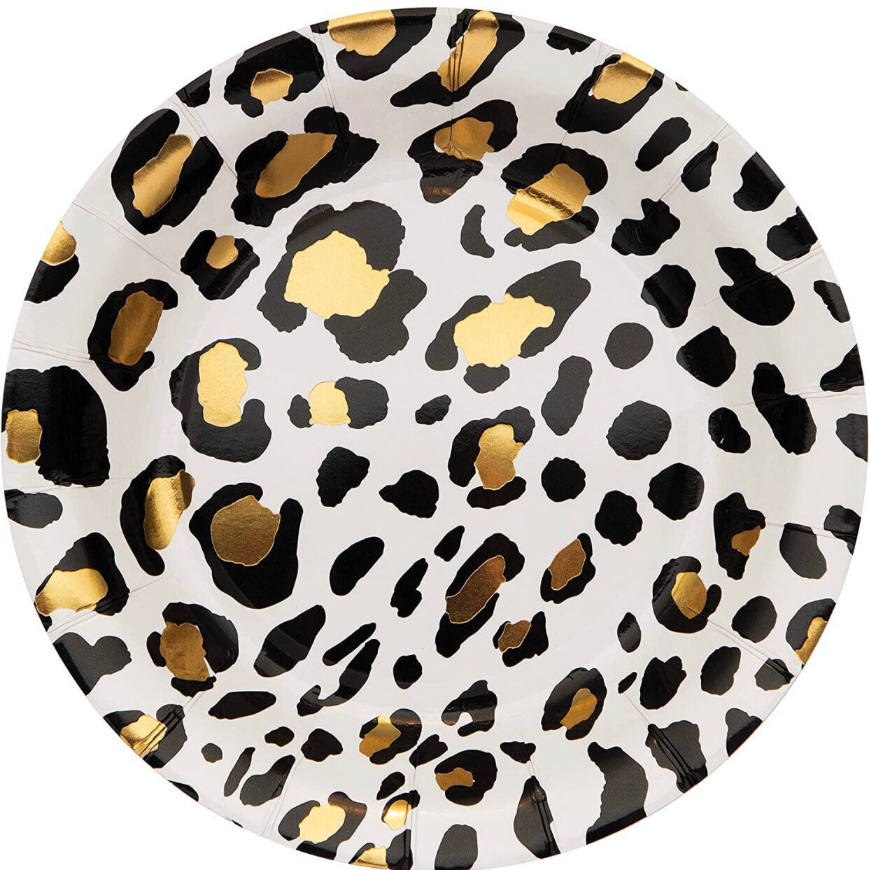 Leopard Print Foil Dessert Plates Set of 8 Jungle Baby Shower Jungle Birthday Cheetah Print Plates