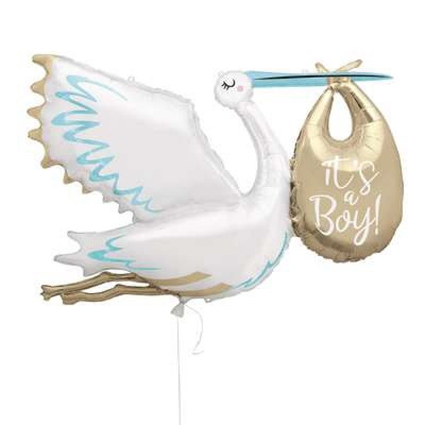 It’s a Boy Giant 62” Stork Balloon, Gender Reveal or Baby Shower Decor