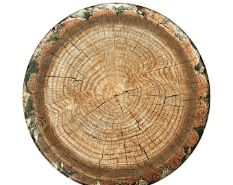 Cut Timber Dessert Plates, Lumberjack Party, Set of 8 Plates