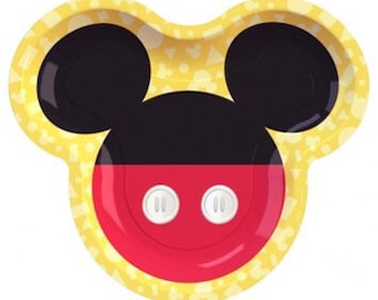 Mickey Mouse Shaped Plates, Set of 8, Mickey Mouse Birthday, Mickey Mouse Baby Shower