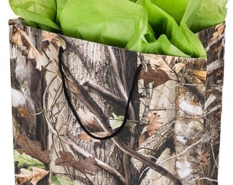 Next Camo Gift Bag and Tissue Set, Camouflage Party, Hunting Baby Shower, Camo Birthday, Hunting Party